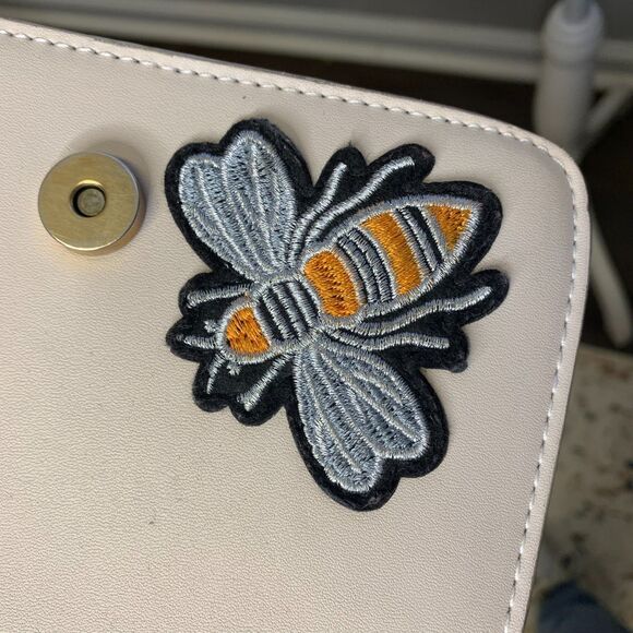 Patch Crossbody Handbag‎ Bee Crest Trendy Retro Adjustable Strap Embroidered - Picture 12 of 16